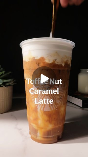 Claudia Alvarez | Coffee Recipes on Instagram: "Iced Toffee Nut Caramel Latte with Soft Whip recipe!☕️💛 Starbucks dupe, but better! 😉👌✨😋
 
📌First, save this recipe for later!

Recipe: 
- drizzle caramel in cup
- add ice
- add 2 tbsp toffee nut syrup @monin_usa 
- follow @cafecitointhedesert 
- pour 6 oz milk
- add double shot of espresso 
- top with soft whip @rich_products 
 😋Enjoy! 

#coffee #bestcoffee #best #latte #icedcoffee #coffeerecipe #starbucks #toffeenutlatte #caramel" Toffee Nut Starbucks Iced Coffee, Toffee Nut Latte, Starbucks Design, Shot Of Espresso, Coffee Ingredients, Toffee Nut, Caramel Latte, Double Shot, Enjoy Coffee