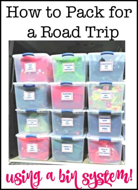 When traveling by car I find that I can be much more organized and efficient if I pack for a road trip using a system of bins and tote bags to hold everything we will need. Here's how we pack our car for a road trip!  #RoadTripPacking #RoadTrip #PackACar #FamilyTravel Camping Tote Organization, Road Trip Storage, Car Trip Organization, Pack For A Road Trip, Road Trip Organization, Traveling By Car, Road Trip Snacks, Road Trip Car, Road Trip Packing