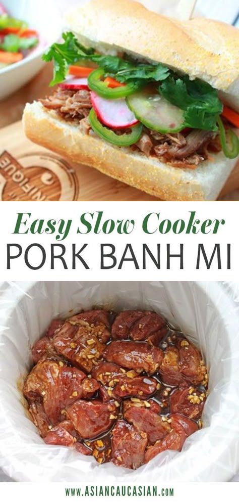 Bahn Mi Bread, Pork Banh Mi, Picked Vegetables, Vietnamese Sandwich, Bahn Mi, Asian Spices, Healthy Asian, Easy Asian Recipes, Savory Foods