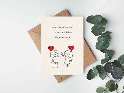 Fiance Card, Valentine's Card, Cute Card, Valentines Card, Romantic Photos, Anniversary Card, Husband Wife, Kraft Envelopes, Cute Cards