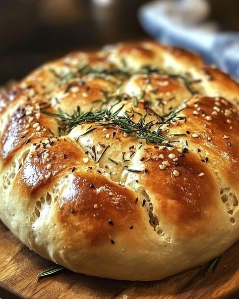 Savor Station | Rustic No Knead Rosemary Garlic Bread | Facebook Roasted Garlic And Rosemary Bread, Olive And Rosemary Bread, Rustic No Need Rosemary Garlic Bread, Rustic Garlic Rosemary Skillet Bread, Rustic Rosemary Garlic Bread, Rosemary Sea Salt Bread, Rustic No Knead Rosemary Garlic Bread, Sourdough Garlic Rolls, Homemade Rosemary Bread