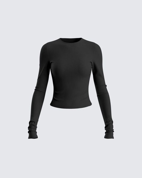 Your new fav everyday staple 🖤 Made from stretch jersey fabric, and complete with long sleeves, and a bodycon fit - this black top is a NEED for all our baddies. Sleek, simple, and sexy... what more could you want 😏 Bodycon Tops, Jersey Long Sleeve, Black Jersey, Black Long Sleeve Top, Casual Sets, Casual Style Outfits, Dream Clothes, Black Top, Cute Casual Outfits