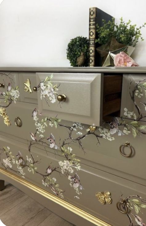 Painted Stag Furniture, Fusion Mineral Paint Algonquin, Transform Furniture, Recycling Furniture, Stag Minstrel, Moroccan Decor Living Room, Stag Furniture, Floral Furniture, Painted Wardrobe