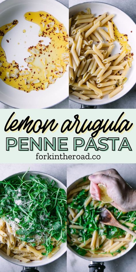 Chili Infused Olive Oil, Lemon Arugula Pasta, Olive Oil Sauce, Arugula Pasta, Arugula Recipes, Simple Pasta, One Pot Dinners, Lemon Pasta, Infused Olive Oil