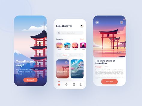 การออกแบบ Ui Ux, Trip Planner App, App Design Layout, Planning App, Mobile App Design Inspiration, App Interface Design, Mobile Interface, Homepage Design, App Layout