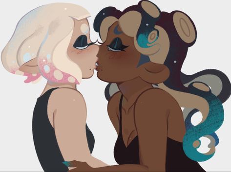 Splatoon Squid Sisters, Pearl Fanart, Marina Splatoon, Splat Tim, Splatoon Squid, Pearl And Marina, Splatoon Comics, Tmnt Artwork, Gay Art