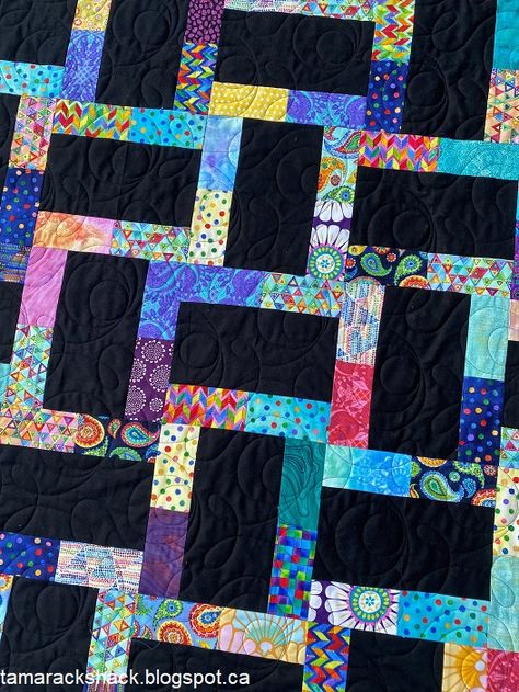 Mosaic Quilt Patterns Free Printable, Quilts With Rectangles, Scrappy Batik Quilts, Rectangle Quilt Pattern, Scrap Quilts Patterns Leftover Fabric, Scrappy Quilts Ideas, Quilted Stars, Scraps Quilt, Kaffe Quilts