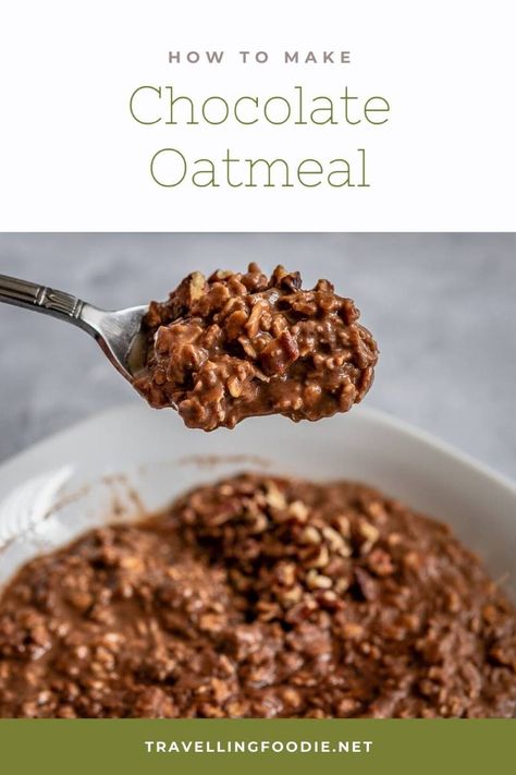 Chocolate Oatmeal Recipe - Start your day with a healthy oatmeal breakfast. How to make chocolate oat meals in two ways using cocoa powder (or hot chocolate powder) and tablea cacao tablets. Check out this homemade oatmeal recipe on Travelling Foodie. #travellingfoodie #recipes #easyrecipes #breakfastrecipes Oat Meals, Rolled Oats Recipe, Meals For Breakfast, Crockpot Oatmeal, Easy Oatmeal Recipes, Healthy Oatmeal Breakfast, Healthy Oatmeal Recipes, Honey Chocolate, Homemade Oatmeal