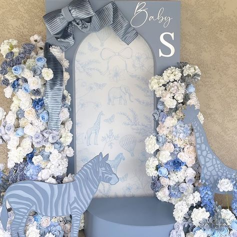 Baby Sergio is on the way Backdrop, Florals, Props @backdropsbycaroline Graphic Design… | Instagram Dior Theme Decor, Dior Theme Baby Shower Ideas, Baby Dior Theme Party, Blue Bow Baby Shower Theme, Toile Baby Shower Theme, Blue Boy Baby Shower Ideas, Dior Baby Shower Theme, Baby Shower For Boys Theme, Baby Boy Backdrop