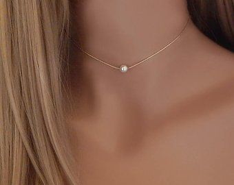 Simple Pearl Necklace, Bridesmaid Necklace Gift, Glam Jewelry, Choker Gold, Jupiter Fl, Pearl Rose, Buy Necklace, Pearl Choker Necklace, Pearl Choker