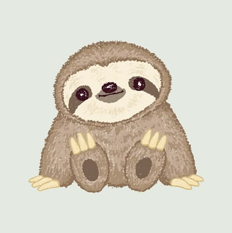 Sloth on Behance Sloth Drawing, Sloth Cartoon, Sloth Tattoo, Sloth Life, Sloth Art, L Wallpaper, Matte Size, Baby Sloth, Cute Sloth