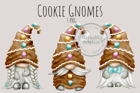 Cookie Gnomes, Gnomes Cookies, Gnomes Pictures, Bujo Christmas, Gnome Paintings, Gingerbread Gnome, Gingerbread Clipart, Gnome Stickers, Cookie Gingerbread