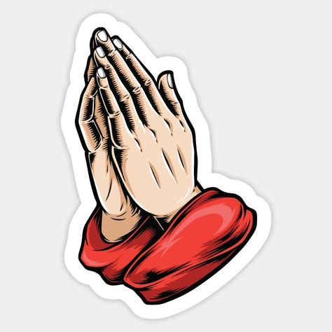 Praying Hands - Praying - Sticker | TeePublic Santa Cruz Stickers, Bible Journal Stickers, Church Inspiration, Sticker Tattoo, God Sticker, Graffiti Wallpaper Iphone, Yarn Painting, Hand Sticker, Bff Gifts Diy