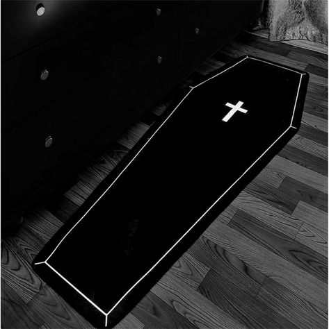 HALLOWEEN RUG Our carpet adopts dark horror style, which is an indispensable decorative rug for your festival arrangement. The shape of the coffin is very cool. Vampire Coffin, Cross Gothic, Gothic Pattern, Memorial Ceremony, Gothic Vampire, Gothic Design, Carpet Decoration, Gothic House, Halloween Skull