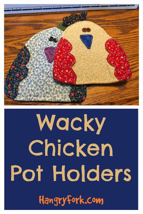 Chicken Pot Holders Sewing, Sewing Pot Holders Patterns, Chicken Patterns To Sew, Chicken Sewing Projects, Diy Pot Holders Sewing Free Pattern, Pot Holder Gift Ideas, Fabric Chicken Pattern, Chicken Pot Holder Pattern, Sewing Pot Holders