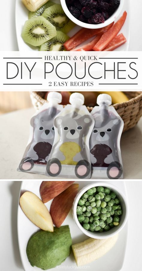 Diy Fruit Pouches For Kids, Fruit And Veggie Pouch Recipes, Toddler Food Pouch Recipes, Archers Food, Squeeze Pouch Recipes, Food Pouch Recipes, Pouch Recipes, Homeschool Meals, Easy Baby Food