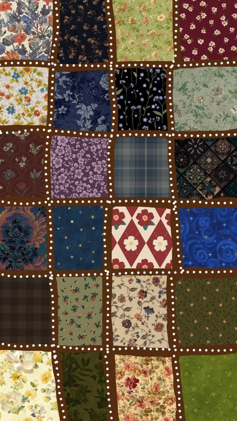 my great grandmother used to sew patchwork quilts and ever since they've been one of my favorite things ❤️ #patchwork #patchworkquilt #vintage #sewing #wallapaper #collageart #patterns #nostalgia Embroidery Wallpaper Iphone, Quilt Wallpaper Iphone, Quilt Background, Slides Background, Patchwork Aesthetic, Twee Aesthetic, Patchwork Background, Sew Patchwork, Patchwork Wallpaper