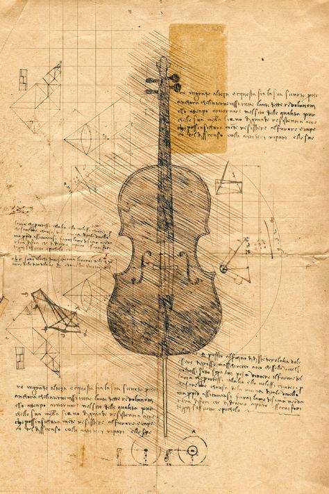 🥁 "Da Vinci Cello" Imagine that a "lost" notebook of Leonard da Vinci was recently found, and inside were sketches of various musical instruments that he envisioned. Now imagine the conversations when your guests see this "Da Vinci Sketch" of your favorite musical instrument on your wall... . . . . . #davincicello #solsticephotographydigitalart Davinci Sketches, Da Vinci Inventions, Cello Art, Music Sketch, Music Notebook, Sacred Science, Geometric Tattoo Design, How To Make Drawing, Art Theme