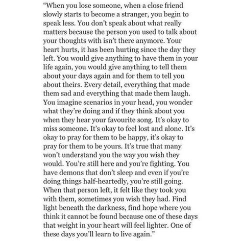 I miss you so much. It's been 7 years since we spoke on the phone that day, and it hasn't gotten any easier at all. My hope of hearing from you and of seeing you again gets me through each day and makes me look forward to each tomorrow, and that is the thing that crushes my soul. I can't turn away from you. I can't give up on you or on our friendship. I can't lose you again, even though you're long gone and you don't think about me anymore, not even as your friend. I am loyal to you. I will alwa Breakup Quotes For Best Friend, People Leaving Quotes Friendship, Ex Best Friend Quotes, Losing Friends Quotes, I Want Her Back, Give Up On You, I Cant Lose You, Broken Friendship, Ex Best Friend