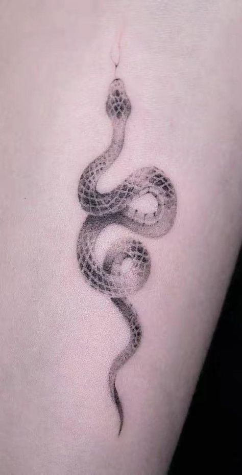 Snake Body Tattoo, Minimal Snake Tattoo, Fineline Snake Tattoo, Delicate Snake Tattoo, White Snake Tattoo, Snake Sternum Tattoo, Stippling Tattoo, Small Snake Tattoo, Magic Runes