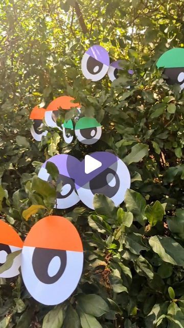 Studio Rosie on Instagram: "DIY Paper Monster Eyes 👀  We're having a monster mash Halloween party this year and I made these colorful monster eyes to hide in the bushes in our yard!   They are so simple to make! A large white circle, a colorful semicircle, a smaller black circle, and a small white oval. Glue them all together and use a small piece of tape to attach to bushes, trees, or the wall!  #recycleandplay @recycleandplay #recyclemeplay @recyclemeplay #littlesplayshare #craftcreateandmake #easycrafts #funbudgetplay #kidcrafts #halloweencrafts #papercrafts #diyhalloween #monstermash" Monster Bushes Halloween, Monster Eyes, Monster Mash, Best Budget, Large White, Diy Paper, Halloween Diy, Easy Crafts, Halloween Crafts