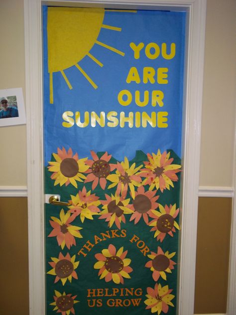 You Are My Sunshine Classroom Door Sunshine, Grandparents Day Door Decorations, Here Comes The Sun Classroom Door, Sun Door Decorations Classroom, You Are My Sunshine Bulletin Board, Sunshine Door Decorations Classroom, Sunflower Door Decor Classroom, You Are My Sunshine Classroom Theme, Grandparents Day Bulletin Board Ideas