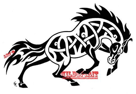 Fierce Celtic Horse Tattoo by WildSpiritWolf on DeviantArt Celtic Horse Tattoo, Celtic Horse, Funny Picture Gallery, Horse Tattoo Design, Hibiscus Tattoo, Tattoo Shows, Horse Tattoo, Celtic Tattoos, Celtic Knotwork