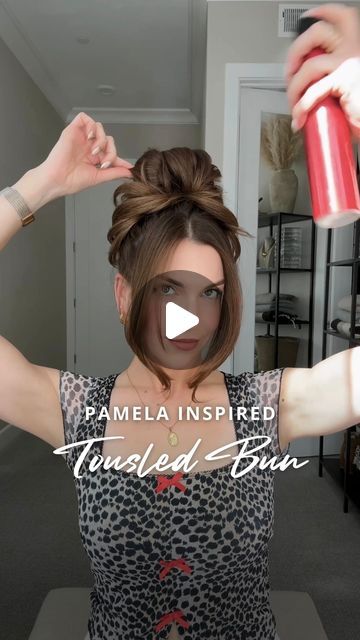 Nichole Ciotti on Instagram: "Here’s a simple tutorial for the iconic Pamela Anderson-inspired messy bun. It focuses on volume, texture, and a playful, undone look 💁‍♀️

Section out your face-framing, if desired. Gather your hair into a high ponytail and secure it with a stretchy hair tie. On the final pull through, flip your ponytail forward and pull it out in the back to create an upside down bun with your ends sitting on top of your head. Pull the bun apart and begin loosely pinning to create the look you want. Lightly mist a texture spray throughout the bun for extra volume and hold. Tame face-framing pieces with a heated round brush and styling cream, if needed.

#hair #hairtutorial #updo #hairstyles" Ponytail With Volume On Top, Viking Short Hairstyles, High Ponytail Updo, Ponytail Updo Hairstyles, Mens Braided Hairstyles, Volumized Ponytail, Volume Ponytail, Framing Pieces, Ponytail Hairstyles Tutorial