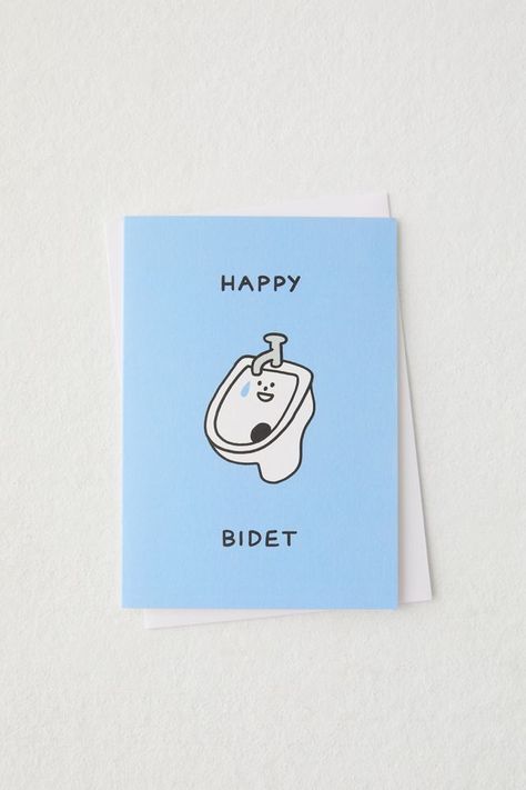 Happy Bidet Birthday Card Happy Bidet, Brand Sale, And Sign, Blank Cards, Keep It Cleaner, Color Coding, Cleaning Wipes, Birthday Cards, Urban Outfitters