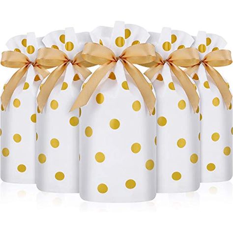 Faster shipping. Better service Plastic Gift Bags, Christmas Wedding Party, Holiday Favors, Retail Bags, Cookie Bags, Gold Polka Dots, Favor Bag, Party Favor Bags, Candy Bags