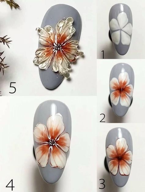 3d Nail Art Gel, 3d Nail Art Flowers, 3d Nail Designs Acrylics, 3d Gel Nail Art, 3d Nail Designs, 3d Nail Art Designs, Unghie Nail Art, Art Deco Nails, Nail Drawing