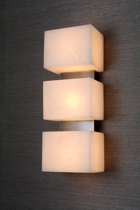 Scatola Wall Sconce, Alabaster Cubes and Brushed Patinated Brass For Sale at 1stdibs Art Deco Wall Lights, Salon Art, Reception Room, Glass Cube, Glass Wall Lights, Lighting Wall, Modern Wall Lights, Wet Bar, Light Sconces