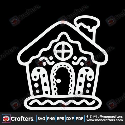 Gingerbread House Outline, Gingerbread House Svg, House Outline, Svg Kids, Winter Svg, Holiday Svg, Ginger Cookies, Kids Clipart, Svg Silhouette