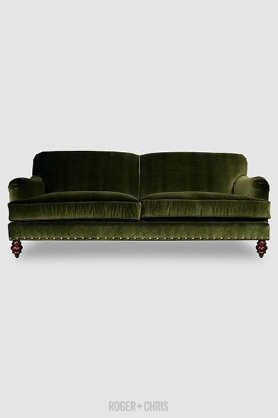 Green Velvet Sofa Antique, Deep Velvet Sofa, 1940 Couch Sofas, English Armchair, Green Velvet Couch, Green Fabric Sofa, English Sofa, English Roll Arm Sofa, Roll Arm Sofa