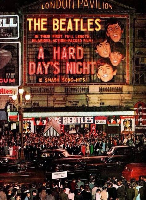 The world premiere of The Beatles' film A Hard Day's Night, London Pavilion, 6 July 1964 Beatles Concert, Beatles Love, Beatles John, British Invasion, Hard Days, The Fab Four, I'm With The Band, Abbey Road, Ringo Starr