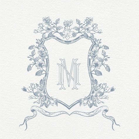 Magnolia Monogram Wedding Crest Monogram Logo Interlock Sketched Monogrammed Two Letter Monogram Blue Vintage Magnolia - Etsy #minimal Vintage Monogram Wedding Crest, M O Logo, Magnolia Wedding Theme, Magnolia Logo, Wedding Crest Monogram, Two Letter Monogram, Vintage Magnolia, Blue Magnolia, Wedding Monograms