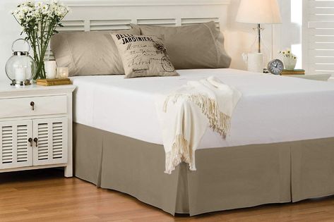 Cotton Delight Bed Skirt Queen Size 100% Natural Cotton 800 Thread Count Premium Tailored Fit 1pc Bedskirt Queen Size 16" Drop Length Taupe Solid : Home & Kitchen Queen Bedskirt, Bed Valance, King Bedskirt, Luxury Definition, Elegant Drapes, Bed Skirt, Cotton Sheets, Queen Size, King Size