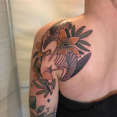 Ashley Dale ☯︎ on Instagram: “It’s been a colourful week 🌈Gannet bird for Isabelle, Merci!” Gannet Tattoo, Gannet Bird, Body Tattoos, Flower Tattoo, Tattoos, On Instagram, Color, Instagram