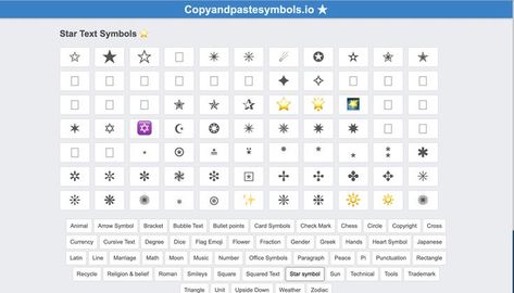 Star symbol Copy Paste Symbols, Emoji Copy, Emoji Texts, Star Emoji, Arrow Symbol, Star Symbol, Copy Text, Heart Symbol, Copy And Paste