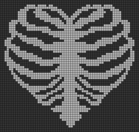 Alpha pattern #164211 | BraceletBook Skeleton Grid Pattern, Alpha Patterns Crochet 2 Colors, Alt Knitting Patterns, Two Colour Alpha Pattern, Grunge Alpha Pattern, Crochet Tapestry Grid Pattern, Alpha Pattern Two Colors, 50x50 Pixel Art, Skeleton Alpha Pattern