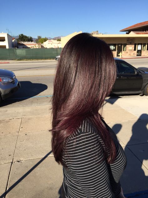 Salons Ideas, Burgundy Brown Hair, Burgandy Hair, Red Violet Hair, Hair Color Red, Wine Hair, Red Hair Inspo, Violet Hair, Dark Red Hair