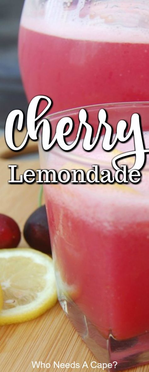 Cherry Lemonade Recipe, Refreshing Summer Drinks Nonalcoholic, Summer Drinks Nonalcoholic, Diy Lemonade, Cherry Drink, Frosted Lemonade, Cherry Lemonade, Healthy Tea, Lemonade Concentrate