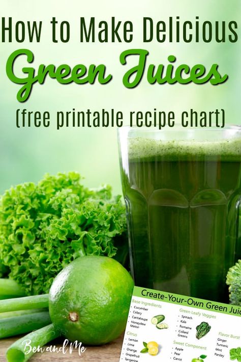 Create your own delicious green juice recipes with this simple formula. Includes printable template to hang on your fridge and a yummy green juice recipe to get you started. #juicerecipes #juicing #howtojuice #fatsickandnearlydead #meangreenjuicerecipe Juice Recipes With Spinach, Suja Juice Recipes, Homemade Green Juice Recipes, Superfood Juice Recipes, Green Juice Recipes For Beginners, Green Juicing Recipes, Mean Green Juice Recipe, Easy Green Juice Recipe, Best Green Juice Recipe