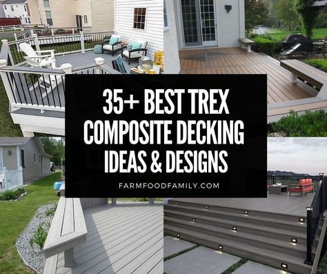 35+ Best Trex Composite Decking Ideas and Designs (With Pictures) Composite Patio Ideas, Composite Deck Ideas Layout, Trex Deck Ideas, Composite Deck Ideas, Trex Patio, Trex Deck Designs, Composite Decking Ideas, Trex Deck Colors, Deck Options