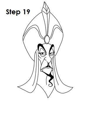 How to Draw Jafar Step 19 Jafar From Aladdin, Disney Coloring Sheets, Disney Sleeve, Cartoon Character Tattoos, Disney Art Drawings, Disney Princess Drawings, Disney Wall, Disney Villains Art, Disney Sketches