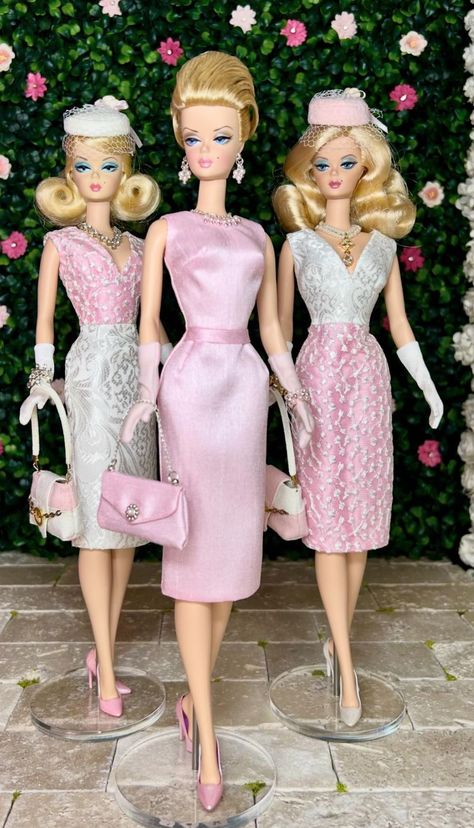 50s Barbie, Barbie Silkstone, Old Barbie Dolls, Original Barbie Doll, Barbie Pink Dress, Barbie Vintage, Barbie Wardrobe, Custom Monster High Dolls, Barbie Doll Clothing Patterns