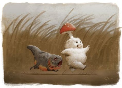 BOBBY CHIU — Imaginism Studios Bobby Chiu, Creature Drawings, Mushroom Art, Wow Art, Creature Concept Art, Arte Fantasy, Creature Concept, Cute Creatures, Magical Creatures