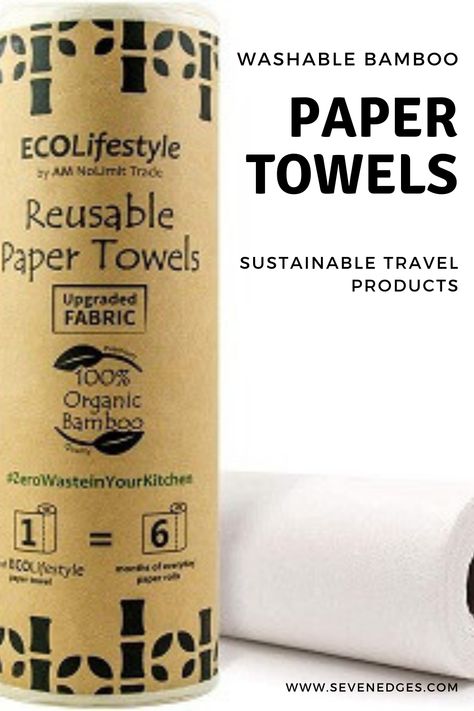 Washable Bamboo Paper Towels - These new-gen plastic-free bamboo paper towels are more absorbent than a regular paper towel. Even when wet, the towels remain sturdy and strong. #Sustainabletravelproducts #Sustainabletravel #EcoTravel #ecofriendlyproducts #ecofriendlyproductszerowaste #ecofriendlyproductsamazon Amazon Travel Essentials, Reusable Paper Towels, Eco Travel, Amazon Travel, Travel Products, Kitchen Roll, Sustainable Travel, Paper Towels, Earth Friendly