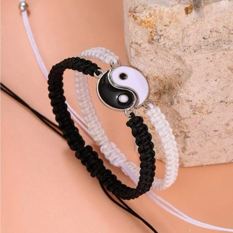 Brand New Ying And Yang Friendship Style Bracelet. Can Be Worn Together Or Can Be Separated And Shared. Bundle And Save! Silver Pandora Charms, Ying And Yang, Fendi Bracelet, Tennis Jewelry, Hope Bracelet, Wire Wrapped Bangles, Chanel Bracelet, Vintage Bangle Bracelets, Orange Bracelet