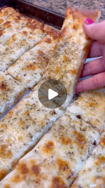 Carman Wilken on Instagram: "This copycat Little Caesar’s cheesy bread is so good and so easy to make! Roll out some pizza crust and poke holes in it. Prebake for 5 minutes. Melt 4 tablespoons of butter and stir in 5-6 minced garlic cloves. Spread on the dough. Sprinkle on some Parmesan cheese, then top with mozzarella and Italian seasoning. Measure with your heart! Bake approximately 8-10 more minutes or until cheese is golden brown and bubbly. Enjoy! #cheesebread #littlecaesars #copycat #recipe #yum #easyrecipes #gamedayfood #fantasyfootball #pizza" Italian Cheese Bread, Carman Wilken, Pizza Crust Recipe, Cheesy Bread, Italian Cheese, Easy Cheesy, Cheese Bread, Copycat Recipe, Game Day Food